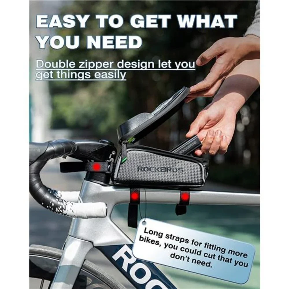 Waterproof Bike Phone Mount Top Tube Case Holder Accessories Cycling Pouch